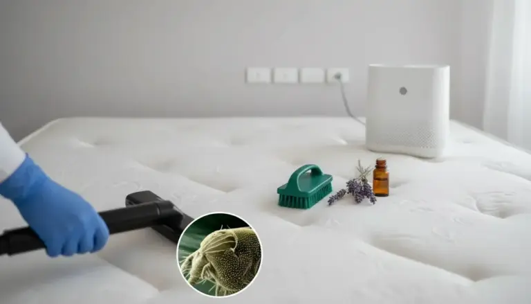Pulizia del materasso con aspirapolvere e rimedio naturale alla lavanda contro gli acari del letto